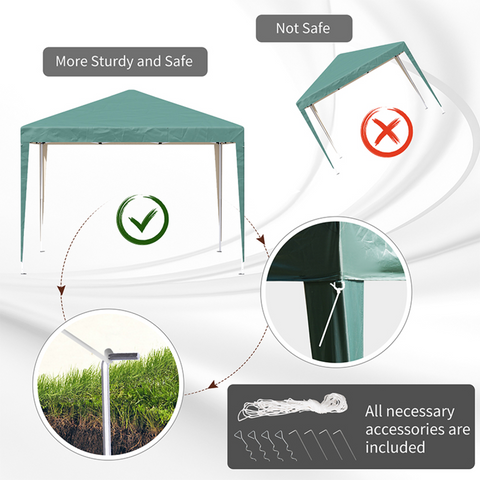 3x3m Garden Pop Up Gazebo Marquee Party Tent Wedding Canopy UV Protection