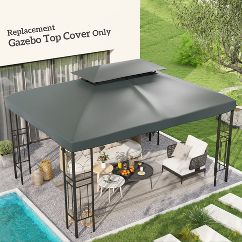 3x4m Gazebo Replacement Roof Canopy 2 Tier Top UV Cover Sun Awning Shelters