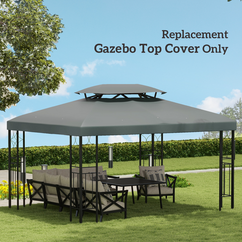 3x4m Gazebo Replacement Roof Canopy 2 Tier Top UV Cover Sun Awning Shelters
