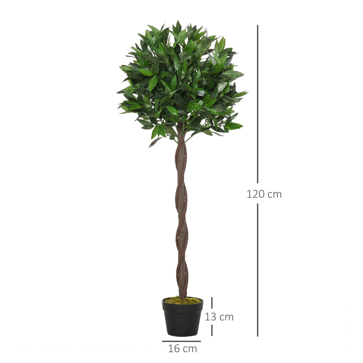 2 Artificial Topiary Bay Laurel Ball Trees Nursery Pot for Indoor Outdoor Decor