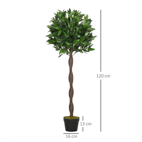2 Artificial Topiary Bay Laurel Ball Trees Nursery Pot for Indoor Outdoor Decor