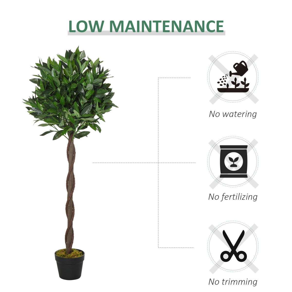2 Artificial Topiary Bay Laurel Ball Trees Nursery Pot for Indoor Outdoor Decor