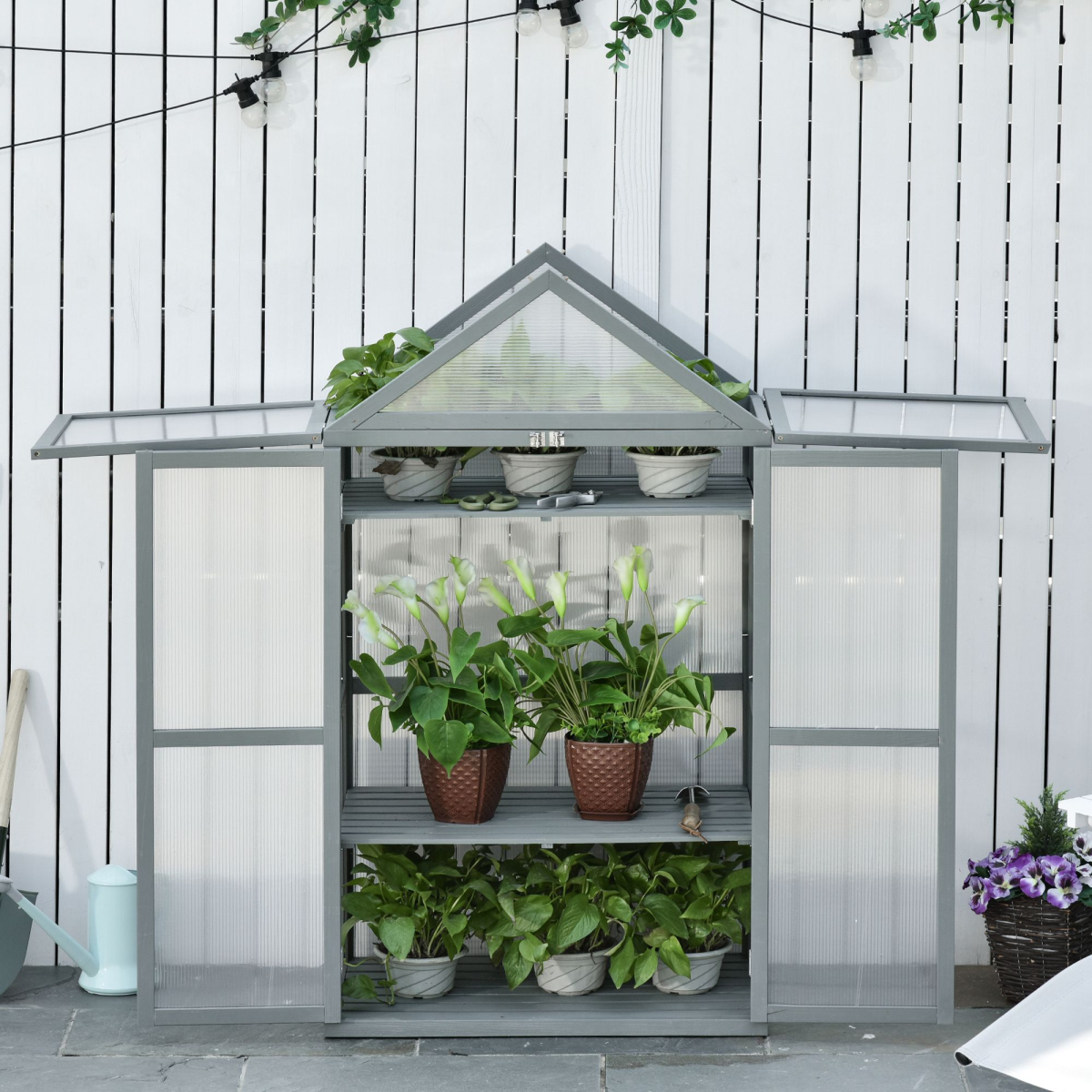 Garden Polycarbonate Cold Frame Greenhouse Grow House Flower Vegetable Plants