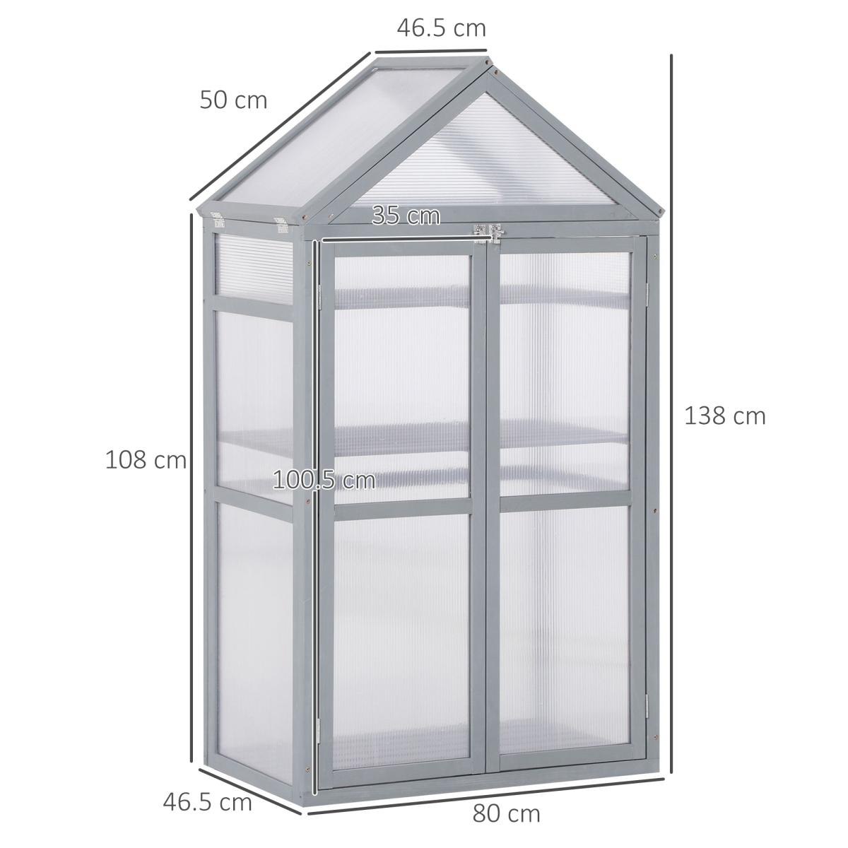 Garden Polycarbonate Cold Frame Greenhouse Grow House Flower Vegetable Plants