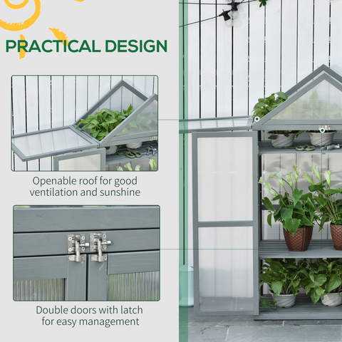 Garden Polycarbonate Cold Frame Greenhouse Grow House Flower Vegetable Plants