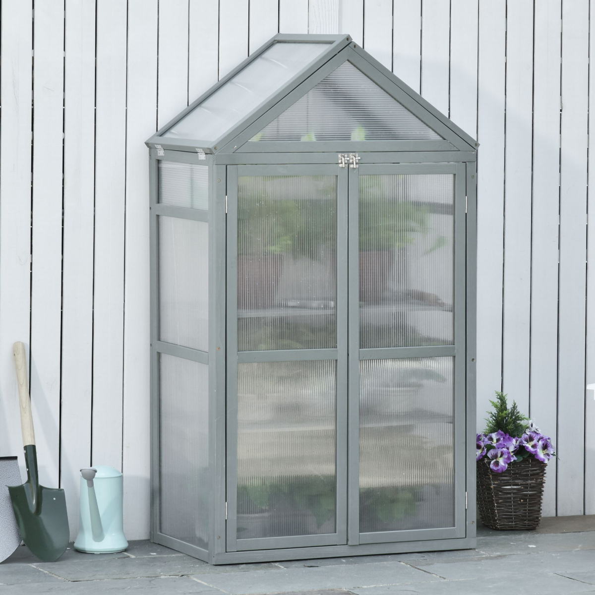 Garden Polycarbonate Cold Frame Greenhouse Grow House Flower Vegetable Plants