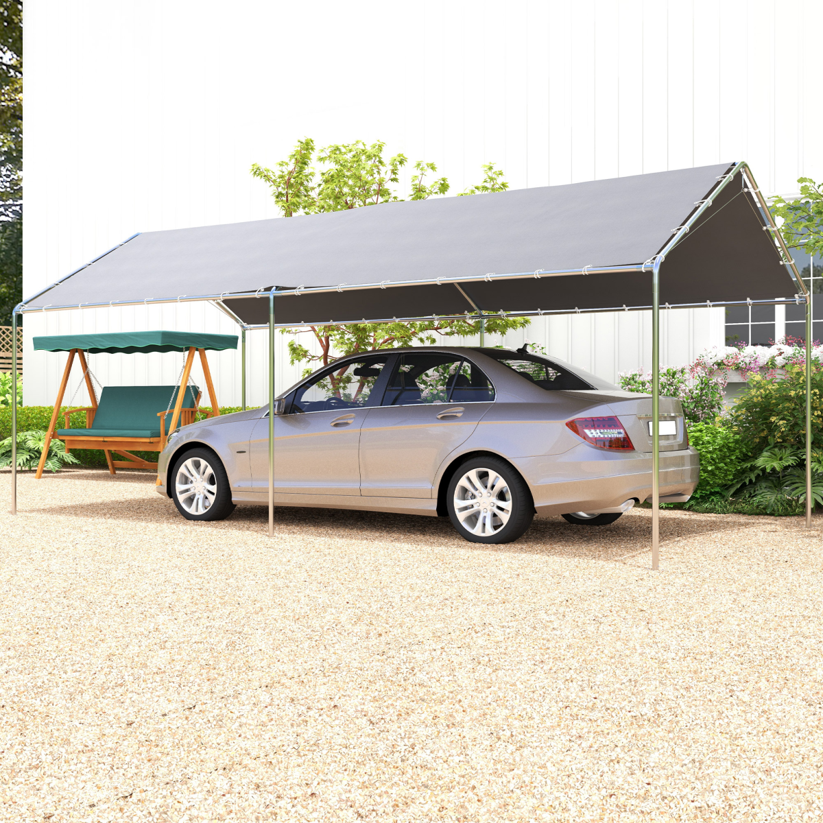 3m x 6m Heavy Duty Galvanized Steel Frame Canopy Vehicle Shelter