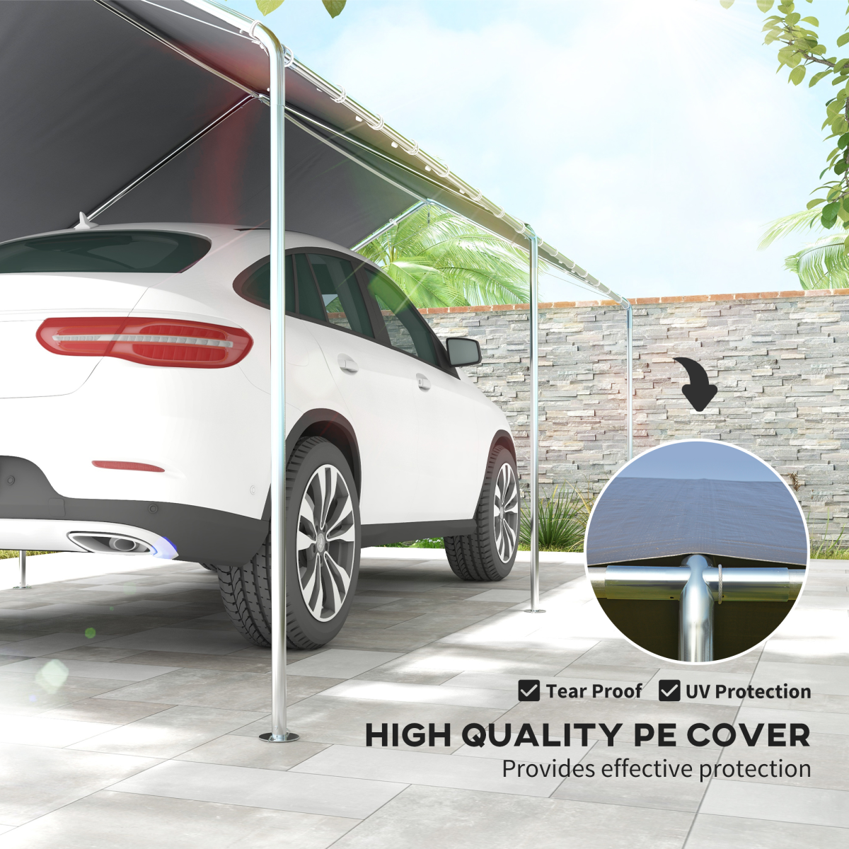 3m x 6m Heavy Duty Galvanized Steel Frame Canopy Vehicle Shelter