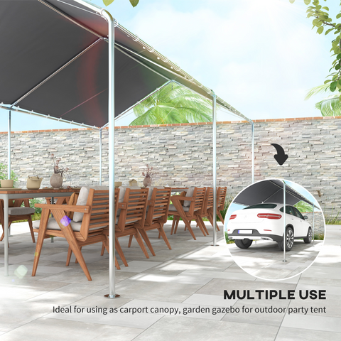 3m x 6m Heavy Duty Galvanized Steel Frame Canopy Vehicle Shelter