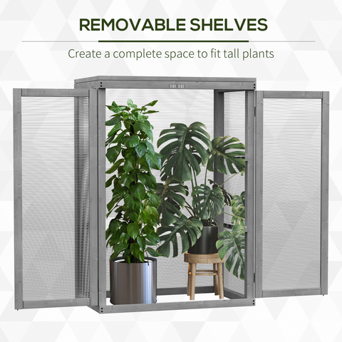 3-tier Wooden Cold Frame Grow House Garden Greenhouse Planting Storage Shelves