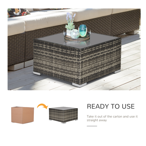 Rattan Wicker Patio Coffee Table Ready to Use Outdoor Furniture