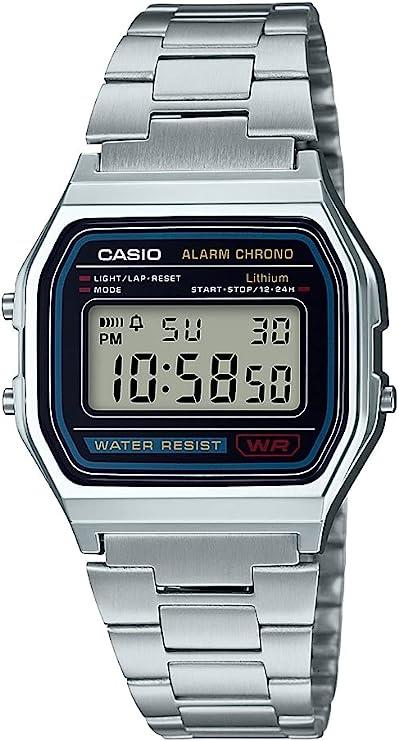 Casio Men's Digital Watch with Stainless Steel Bracelet Watch - A158WA-1DF
