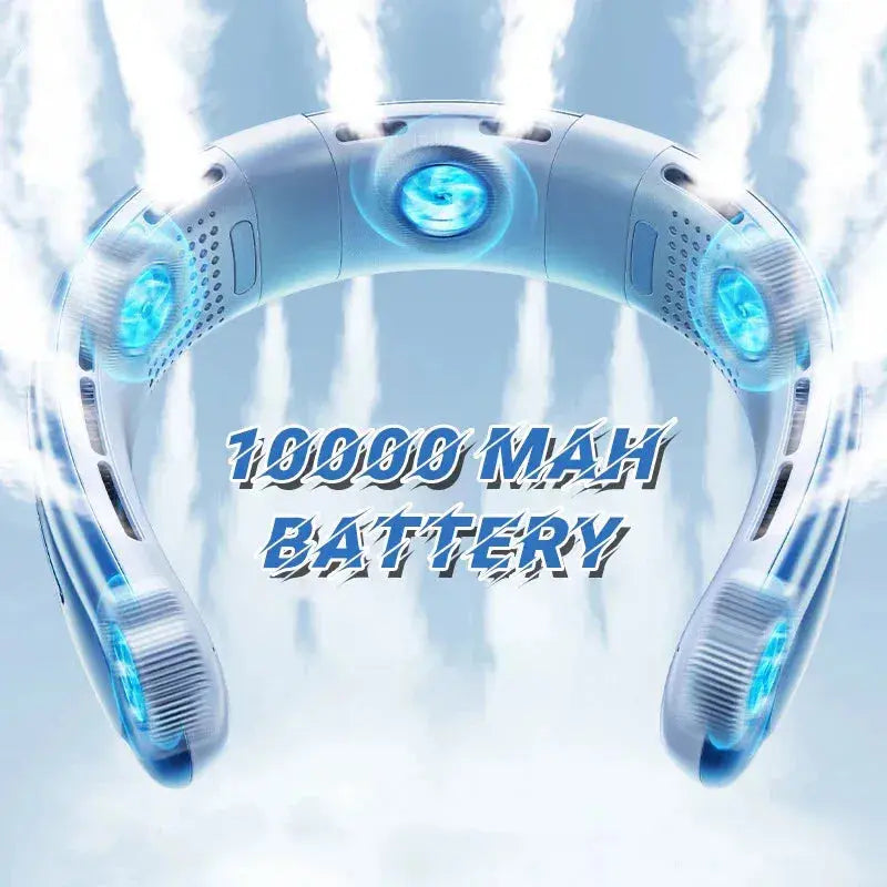 10000mAh Mini Portable Bladeless Silent Neckband Fan