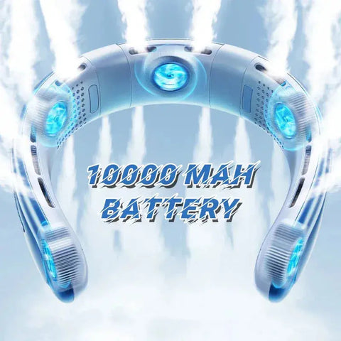 10000mAh Mini Portable Bladeless Silent Neckband Fan