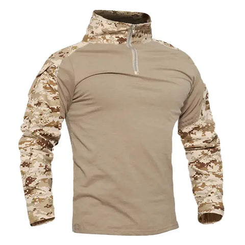 Men's Camouflage Tactical Long Sleeve Soldiers Army Combat T Shirt
