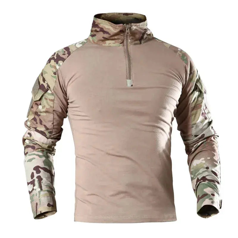 Men's Camouflage Tactical Long Sleeve Soldiers Army Combat T Shirt