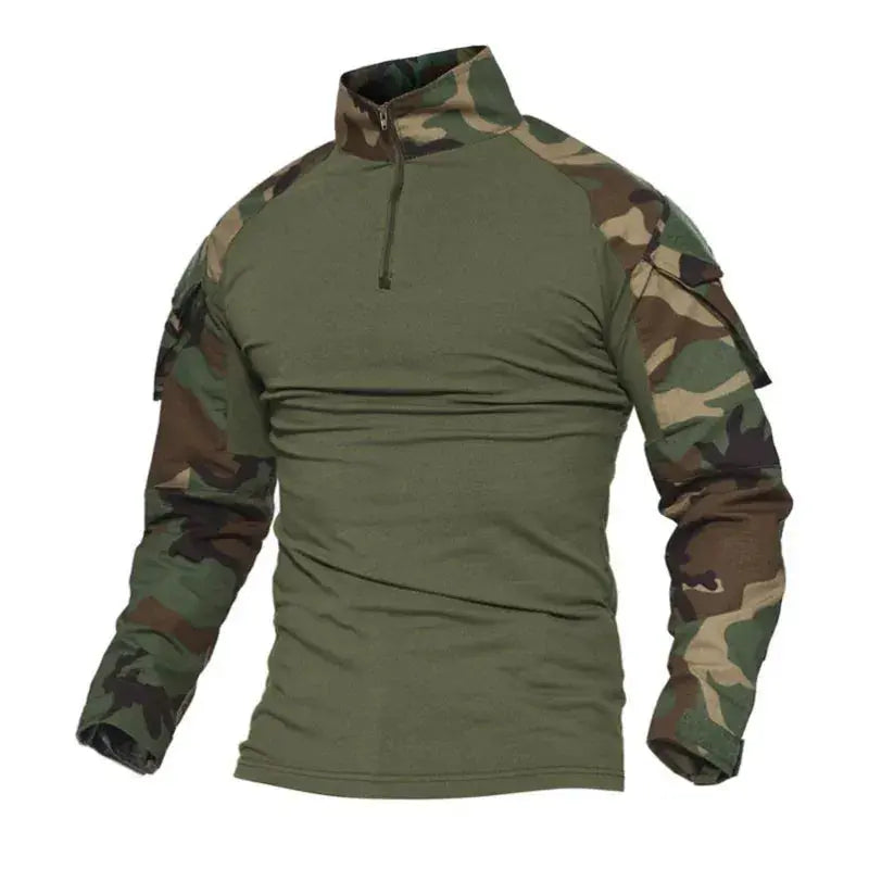 Men's Camouflage Tactical Long Sleeve Soldiers Army Combat T Shirt