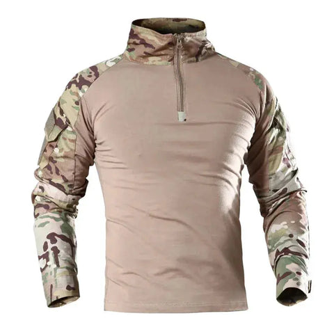 Men's Camouflage Tactical Long Sleeve Soldiers Army Combat T Shirt