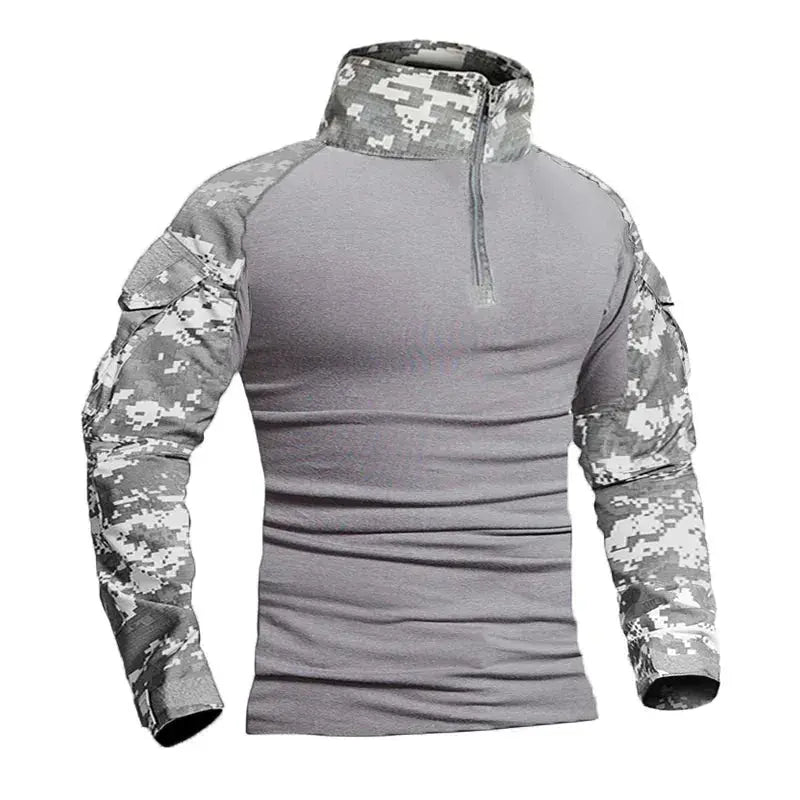 Men's Camouflage Tactical Long Sleeve Soldiers Army Combat T Shirt
