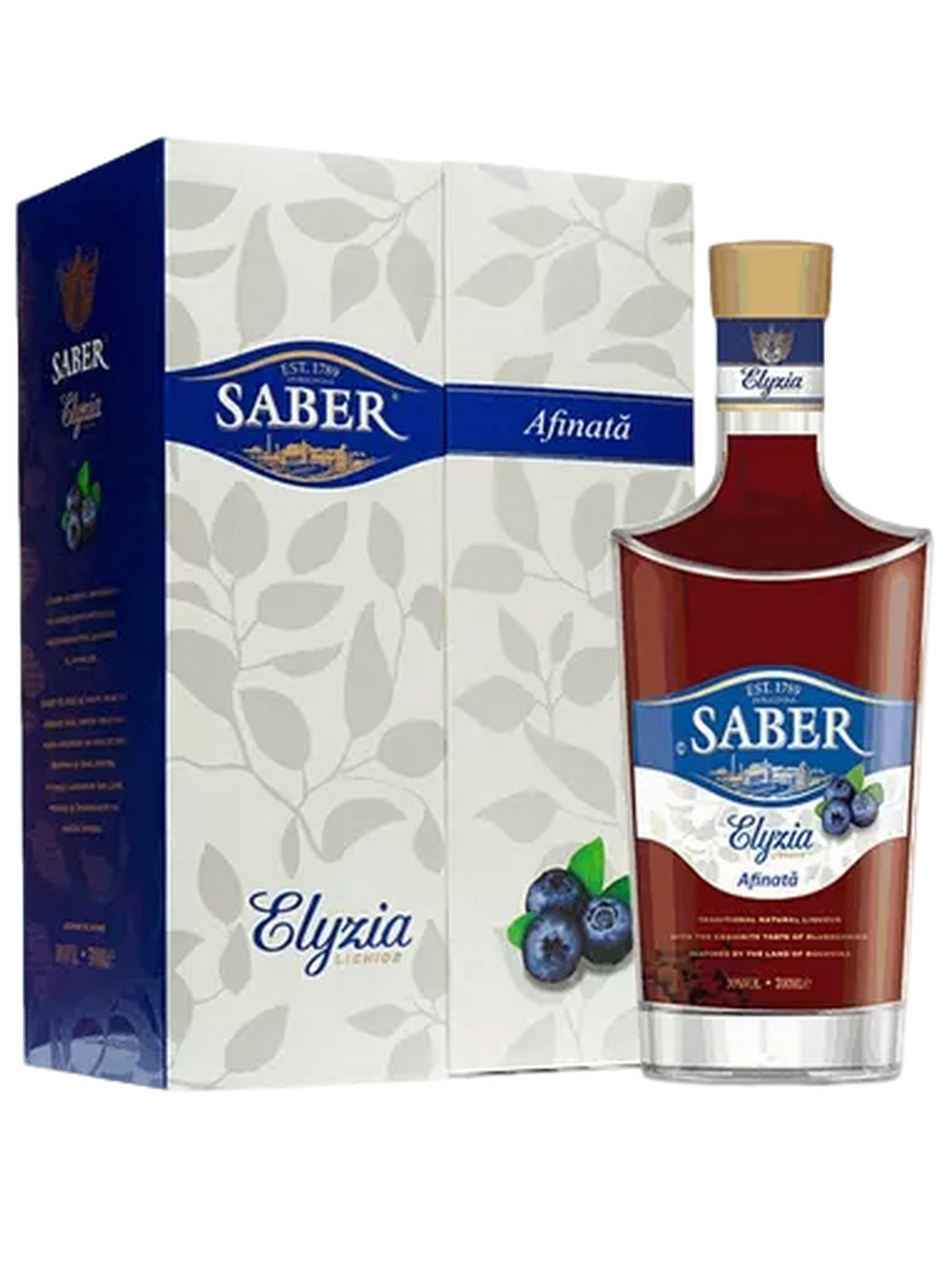 Saber Elyzia Blueberry (Afinata) Premium Liqueur in a gift box 700ml