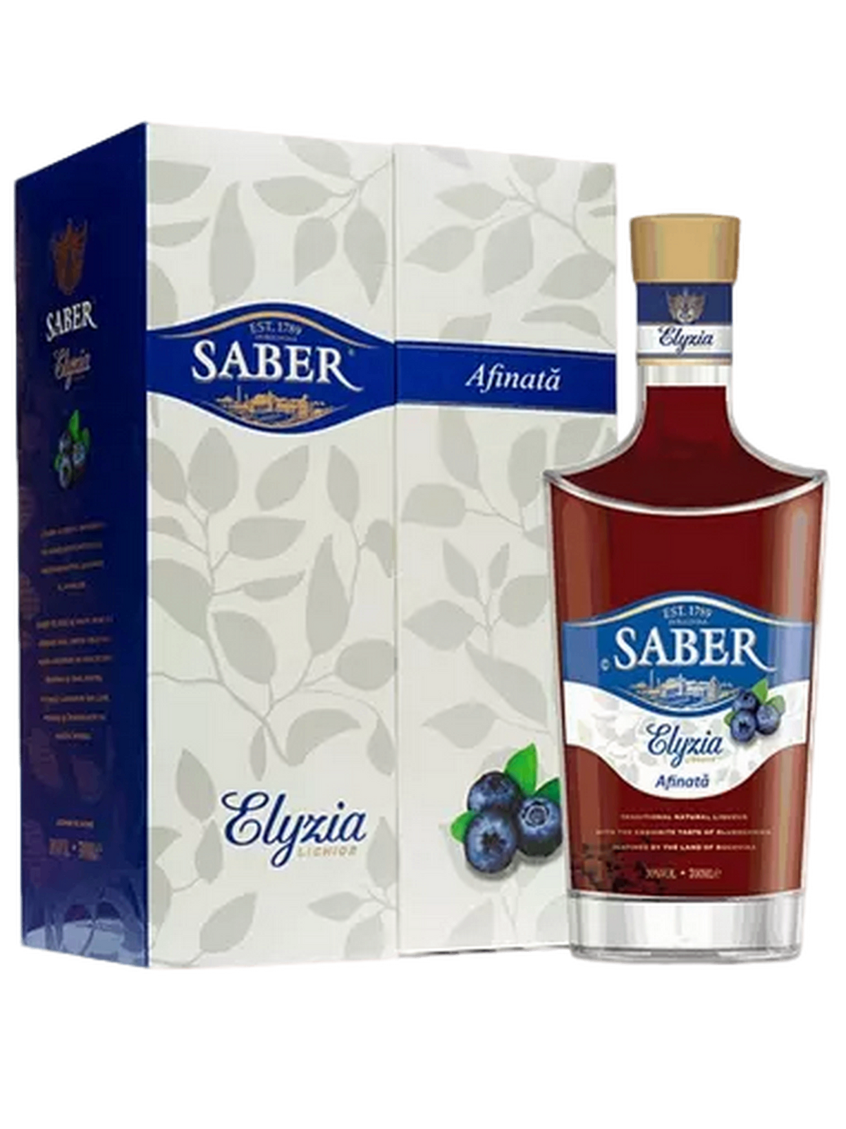 Saber Elyzia Blueberry (Afinata) Premium Liqueur in a gift box 700ml