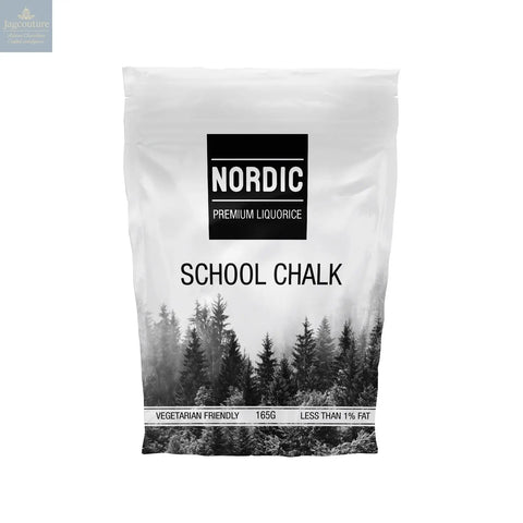 School chalk premium mint liquorice in crisp mint shell in sachet bag - vegetarian friendly Jag Couture Chocolates