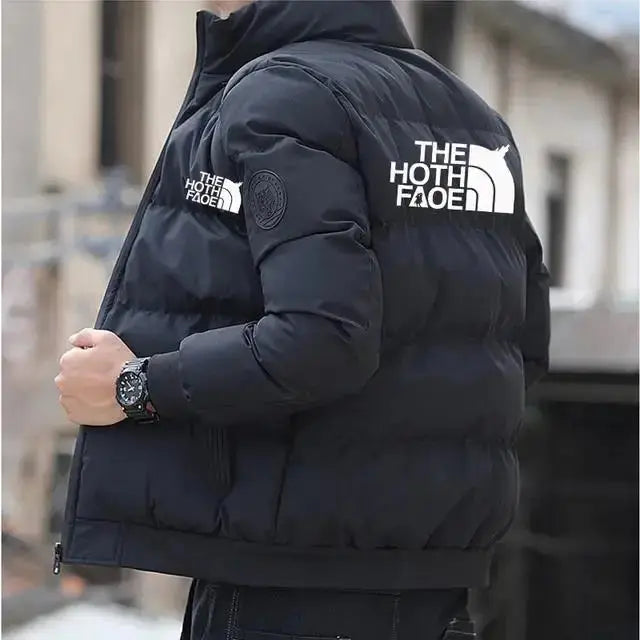 Men's Tiger Logo Padded Cotton Jacket - Short Thick Casual Parka, Winter Trend (S-5XL)