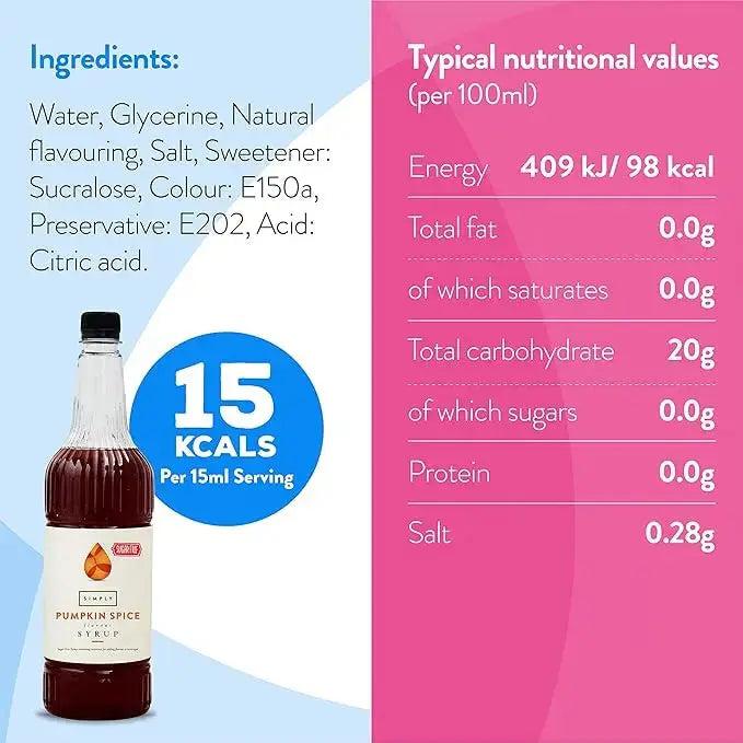 Simply Sugar Free Pumpkin Spice Syrup