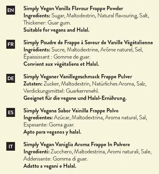 Simply Vegan Vanilla Frappe Powder