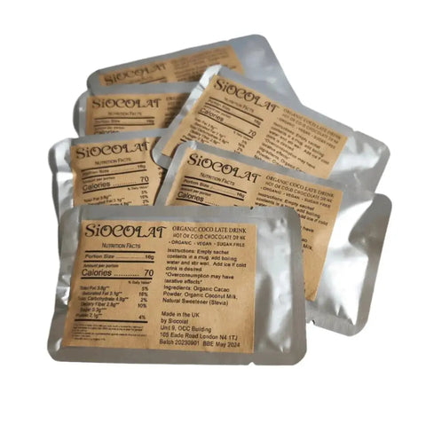 Siocolat Organic Vegan Sugar Free Low Calorie Chocolate Drink Hot or Cold