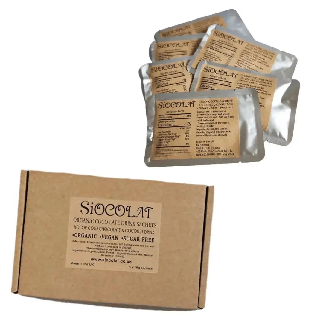 Siocolat Organic Vegan Sugar Free Low Calorie Chocolate Drink Hot or Cold