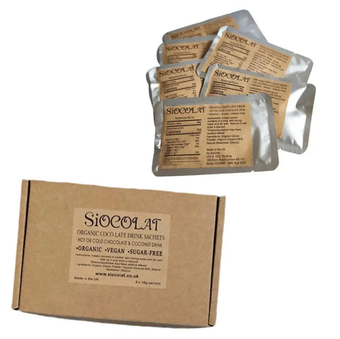 Siocolat Organic Vegan Sugar Free Low Calorie Chocolate Drink Hot or Cold