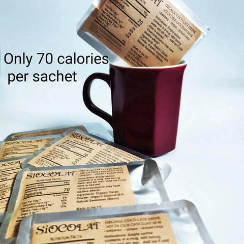 Siocolat Organic Vegan Sugar Free Low Calorie Chocolate Drink Hot or Cold