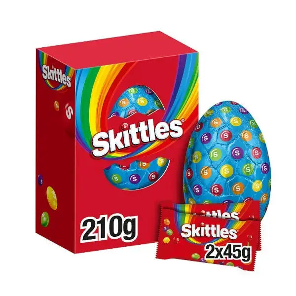 Skittles Chewy Fruit Flavored Sweets, Milk Chocolate Large Easter Egg 210g (Case of 6)