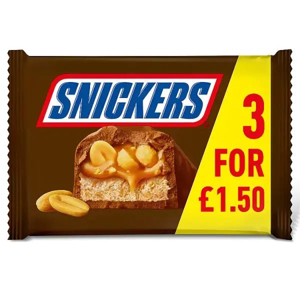 Snickers Caramel, Nougat, Peanuts & Milk Chocolate Bars Multipack (Case of 22)