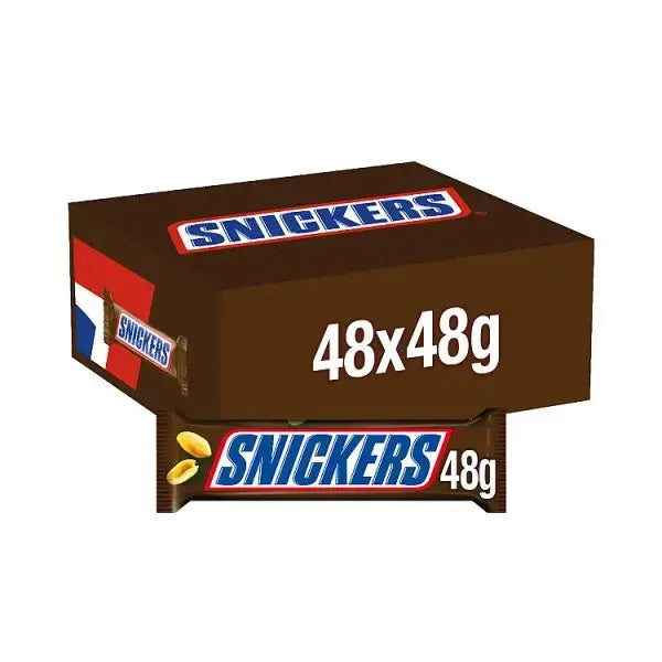 Snickers Caramel, Nougat, Peanuts & Milk Chocolate Snack Bar 48g (Case of 48)