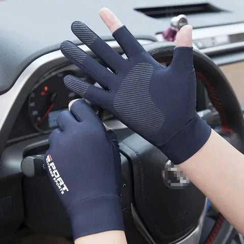 Sports Golf Ice Silk Riding Driving Gloves Non-Slip Fitness UV Protection Gloves
