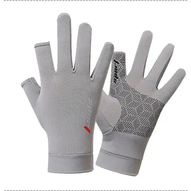 Sports Golf Ice Silk Riding Driving Gloves Non-Slip Fitness UV Protection Gloves