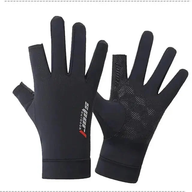 Sports Golf Ice Silk Riding Driving Gloves Non-Slip Fitness UV Protection Gloves