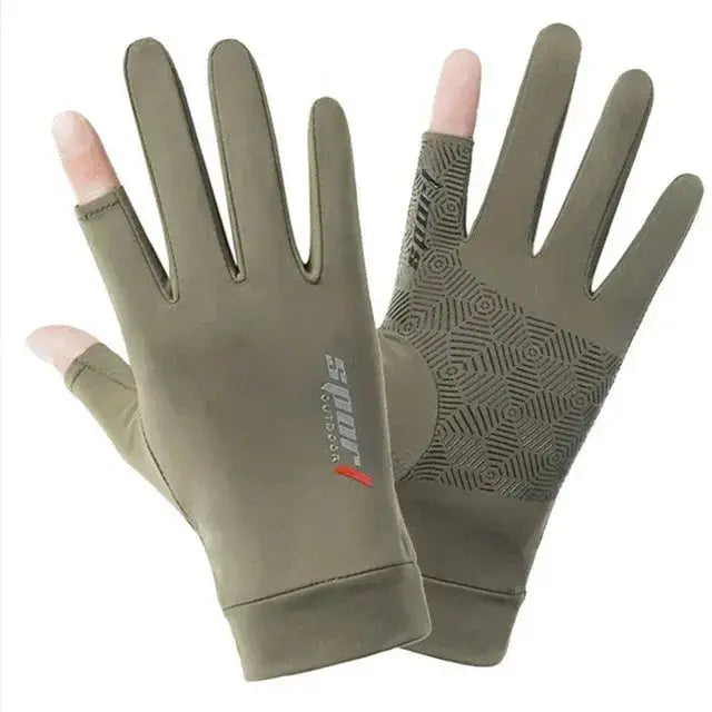 Sports Golf Ice Silk Riding Driving Gloves Non-Slip Fitness UV Protection Gloves