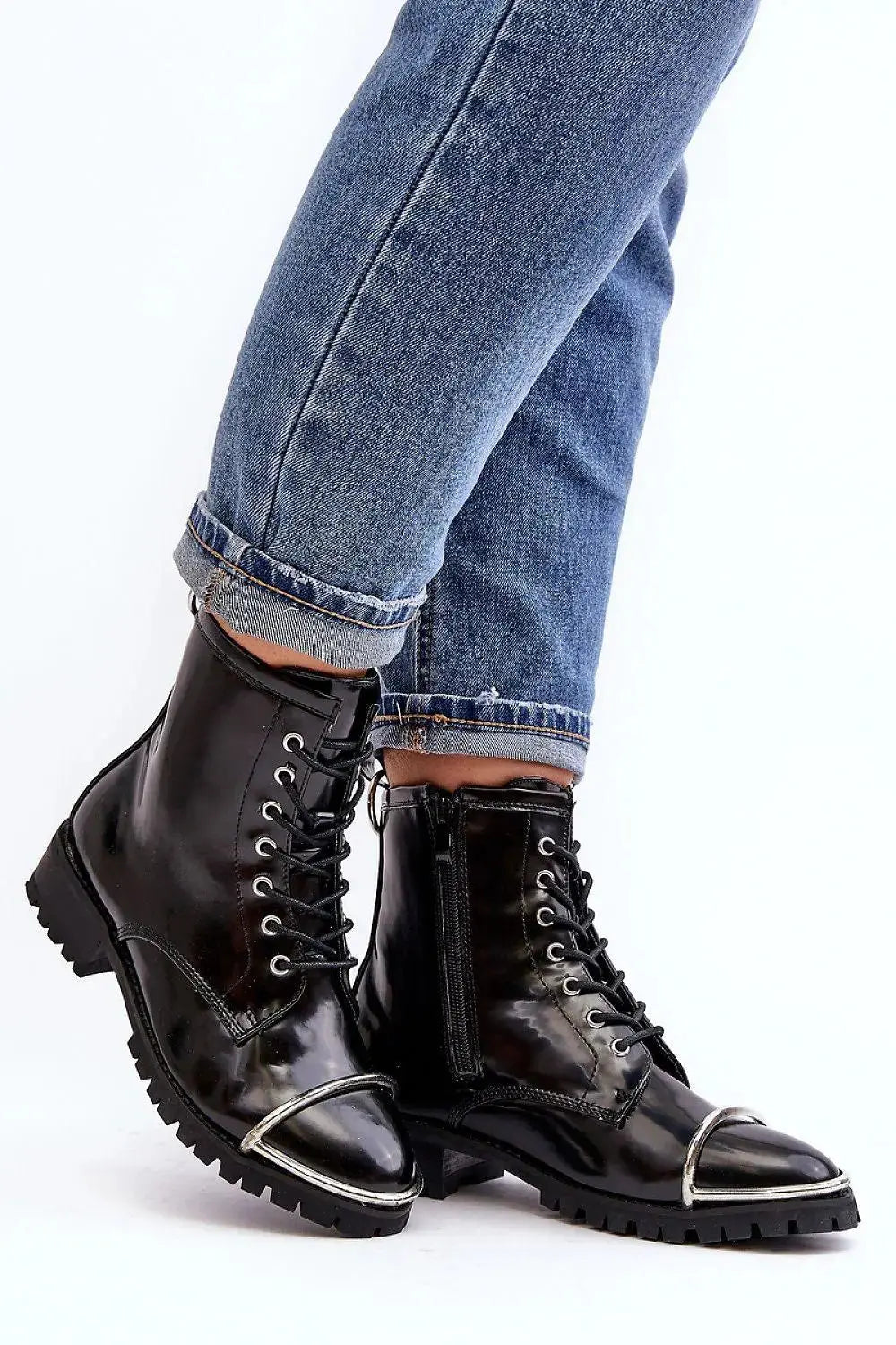 Step in style Classic black color rock boots