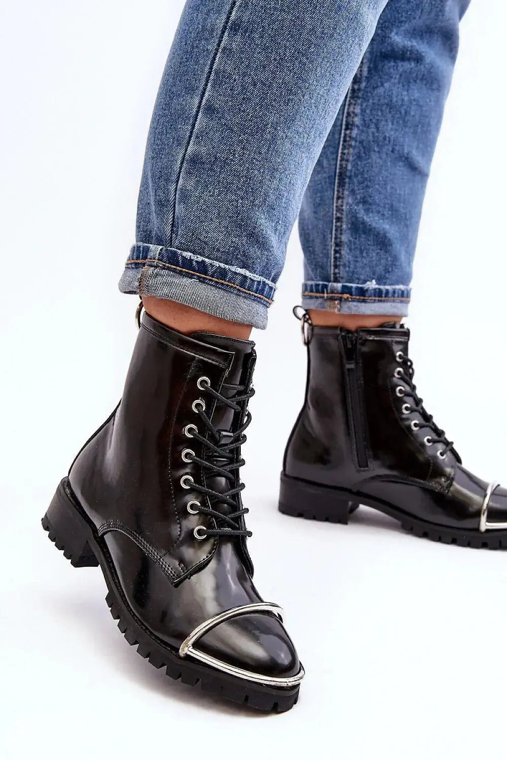 Step in style Classic black color rock boots