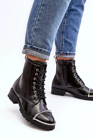 Step in style Classic black color rock boots