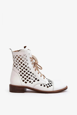 Step in style Unique openwork women's boots.