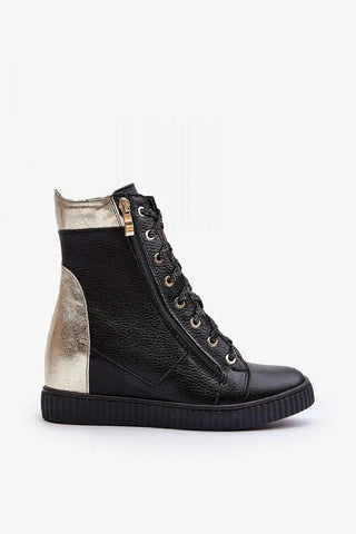Step in style Women's wedge sneakers made of natural leather