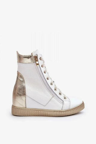 Step in style Women's wedge sneakers made of natural leather