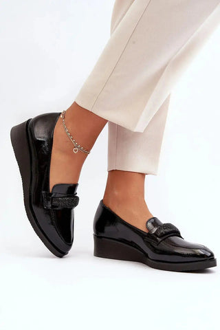 Step in style autumn decorative stripe on the front buskin low shoes