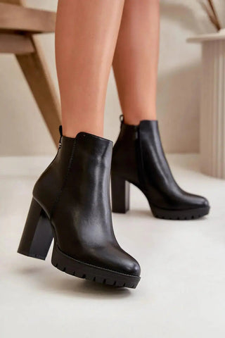 Step in style high column heel eco leather womens boots