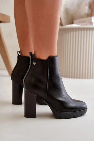 Step in style high column heel eco leather womens boots