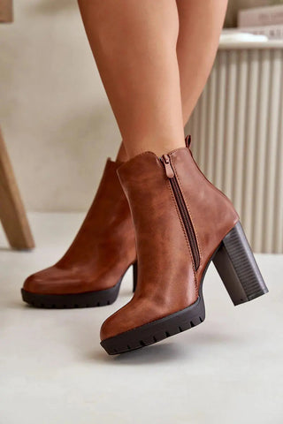 Step in style high column heel eco leather womens boots